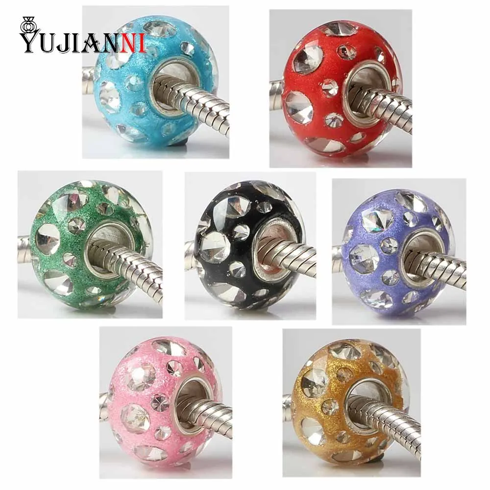 925 стерлингового серебра отверстие ручной работы Полимерная Глина Шарм из