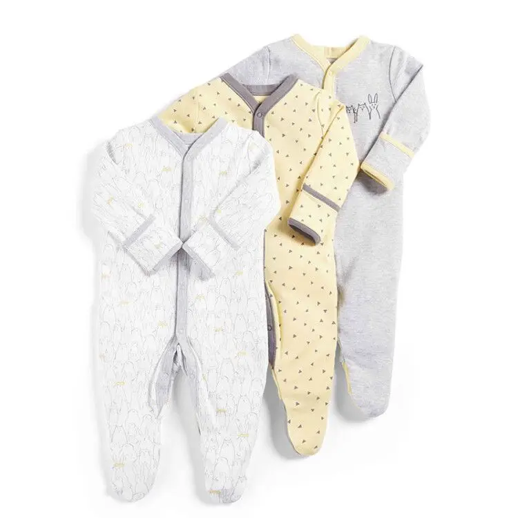 3Pcs/Pack Baby Cotton Clothes Set Newborn Rompers Infant Long Sleeve cartoon Jumpsuit Baby Boys Girls Sleepsuit 0-12Months