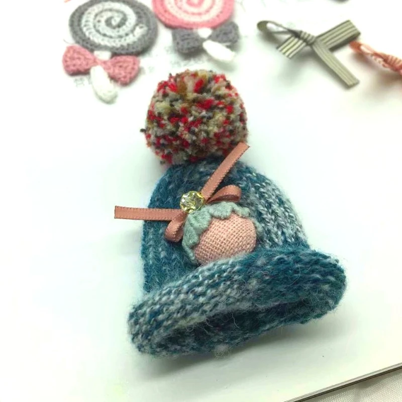 5 шт. вязаная миниатюрная шапка с бантом декоративные принадлежности для кукол