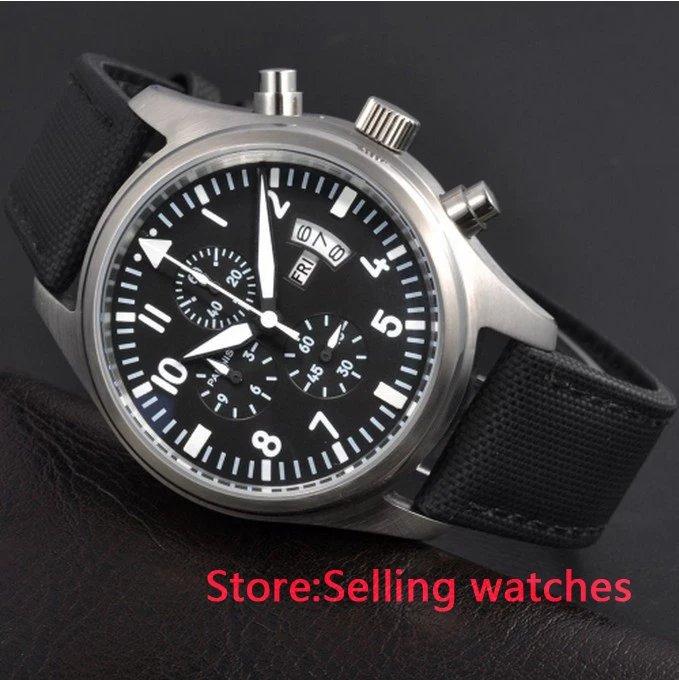 Мужские кварцевые часы Parnis полноразмерный хронограф 42 мм|watch date|watch menwatch men date |