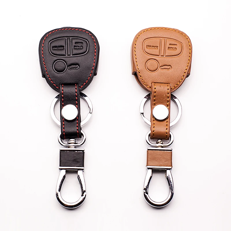 High quality 3 button For Mitsubishi OUTLANDER PAJERO Lancer EX / ASX leather remote control car key holder case | Автомобили и