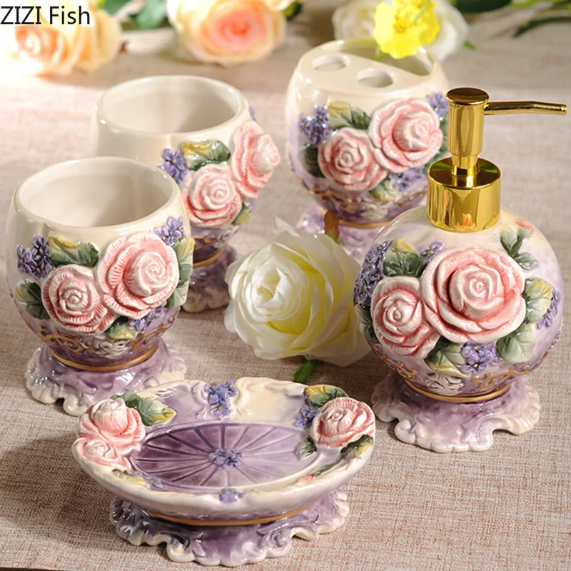 5 шт./компл. керамический винтажный набор аксессуаров для ванной комнаты