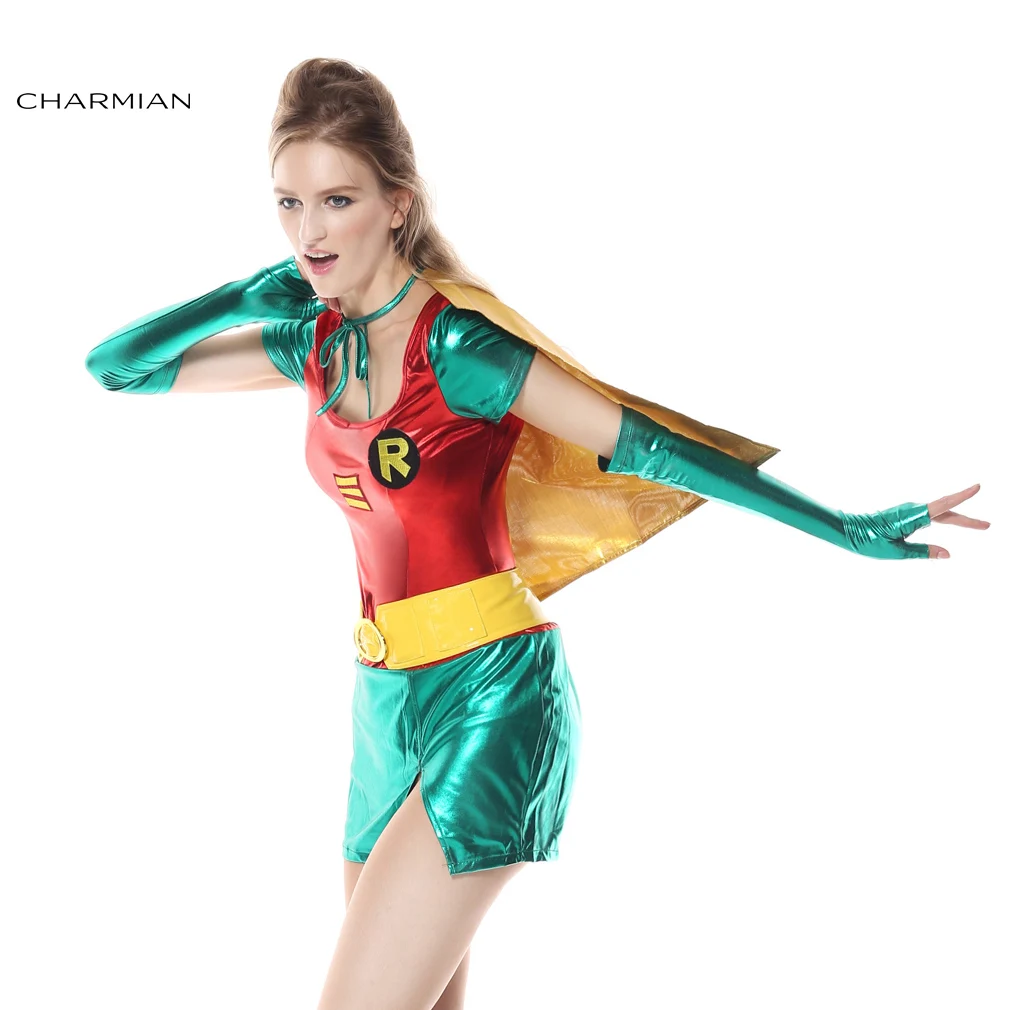 Charmian костюм на Хэллоуин для женщин сексуальный Робин супер герой аниме косплей карнавальные вечерние пляжное платье женские фантазии Para Festa
