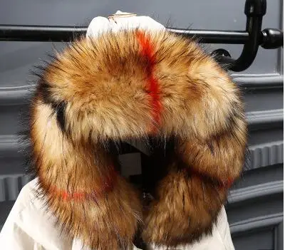 raccoon stripe Женская ночная рубашка платье ночнушка из искусственного с воротником из меха лисы енота пуховик, верхняя одежда с капюшоном и воротником; зимняя шаль шарф накидка женские зимние теплые детские воротник из искусственного меха 002 - Цвет: raccoon stripe