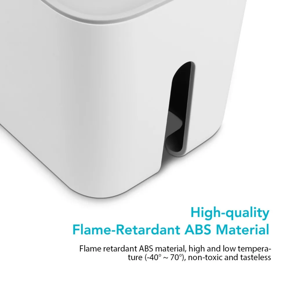 Коробка для хранения кабелей Xiaomi Mijia Power Cable Collector Storage Box Cord Organizer ABS Detachable Cover Simple Stylish Design White on.