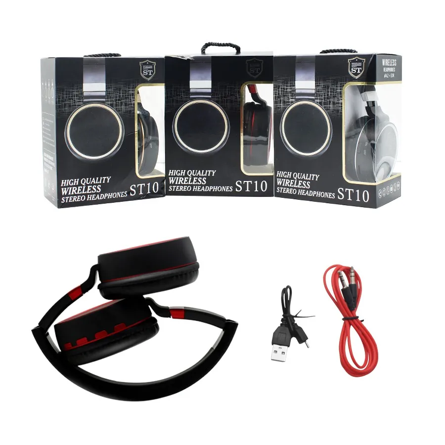 Беспроводные Bluetooth наушники PINZHENG ST10 игровые с микрофоном/TF картой гарнитура для