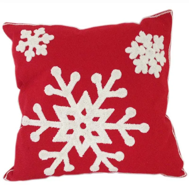 

Decorative Christmas Cotton Canvas Cushion Cover,Snowflake Cushion Cover for Sofa Car,Throw Pillow Case Covers