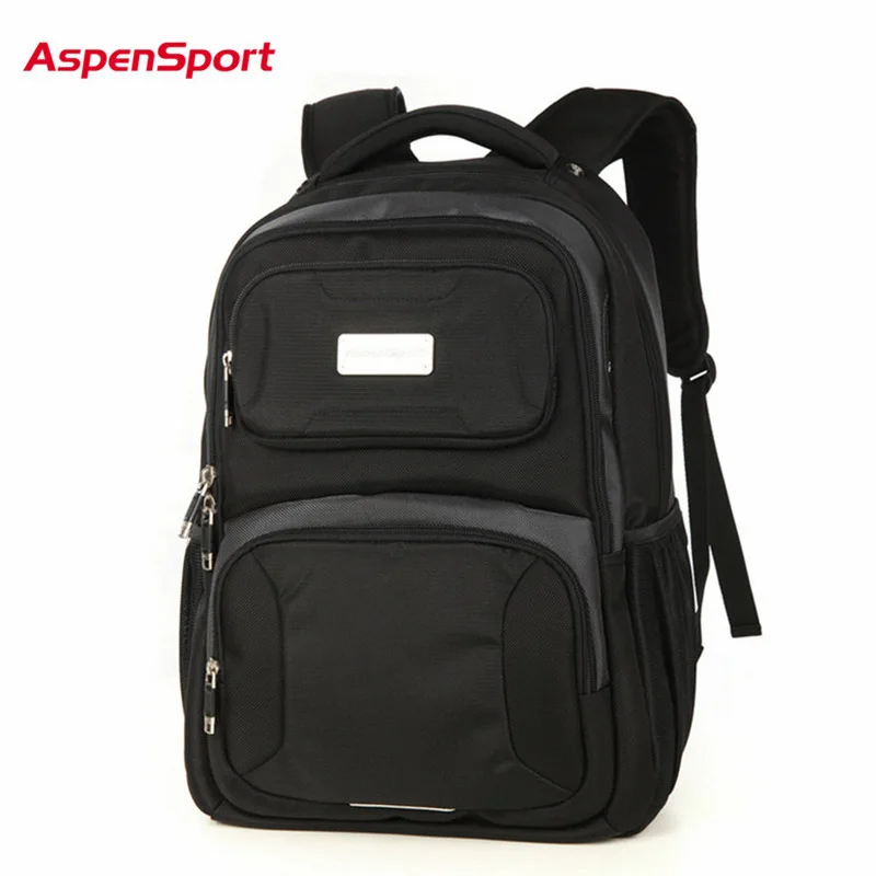 Aspensport Мужская Большая вместительная 17 дюймовая сумка для ноутбука черный рюкзак