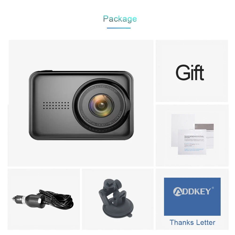 Автомобильный видеорегистратор ADDKEY Novatek 96658 Mini recorder FHD1080P dvr 170 градусов 30fps