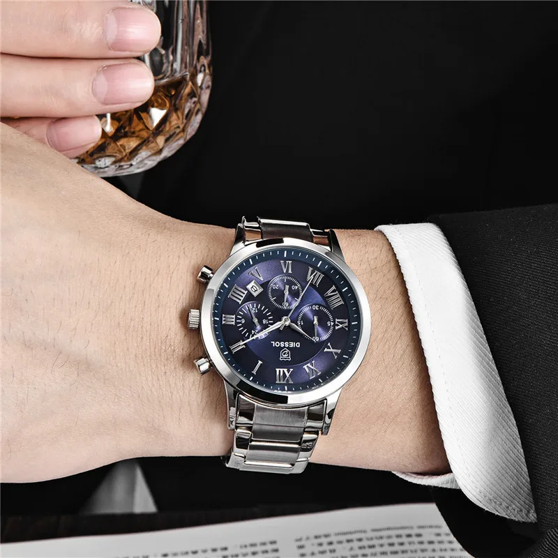 2019 новые часы дизсол Топ бренд класса люкс Хронограф Мужские спортивные