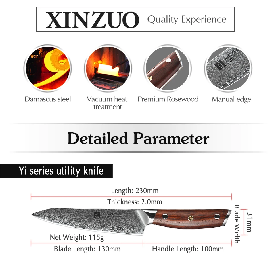 XINZUO 3 шт. наборы кухонных ножей VG10 Дамасская сталь Santoku кухонные ножи шеф-повара острый Кливер ножи для нарезки подарок нож инструменты