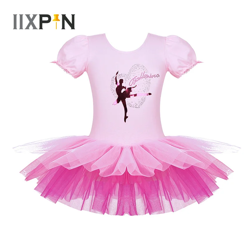 IIXPIN/балетное платье-пачка для маленьких девочек сетчатые рукава-пузырьки