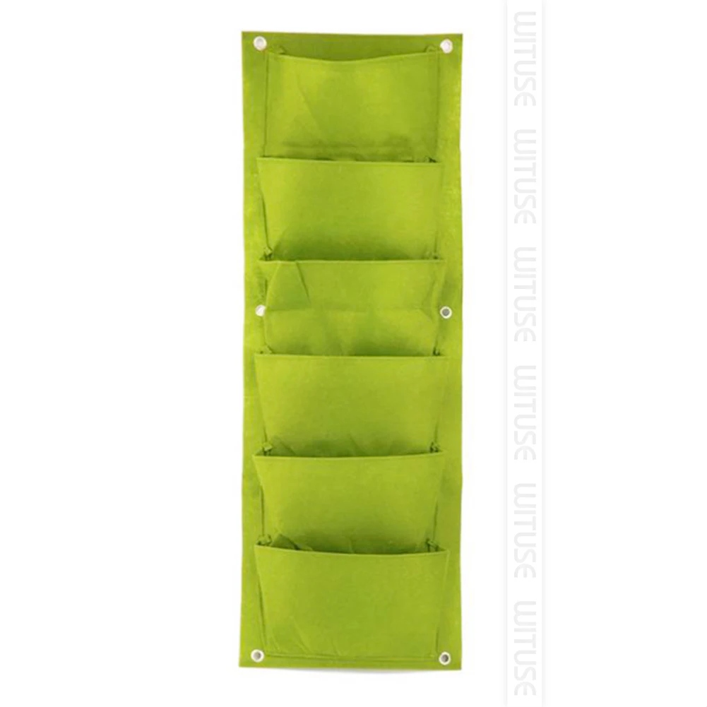 green 6 pocket 4/18/36 карманы Висячий Сад посадки сумки зеленой стены цветок сеялки Стены Вертикальный садовый рассада, инструменты для - Цвет: green 6 pocket
