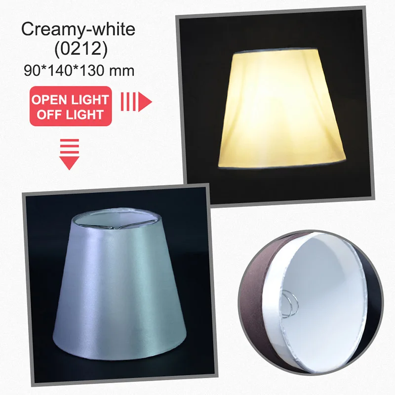 Creamy-white Арт деко ПВХ ткань абажур современный короткий домашний декор абажур для хрустальной Люстры настенный светильник Настенные светильники 90*140*130 мм - Цвет корпуса: Creamy-white