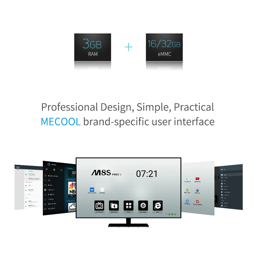 iLebygo M8S PRO L Android 7.1 TV BOX 4K HD WIFI Bluetooth Voice Remote Control Amlogic S912 Smart Media Player 3GB 32GB | Электроника