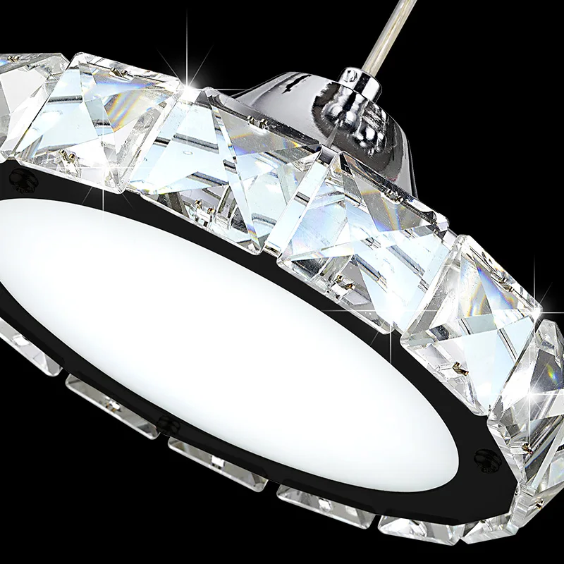 Современная Минималистичная круглая люстра из искусственного кристалла для