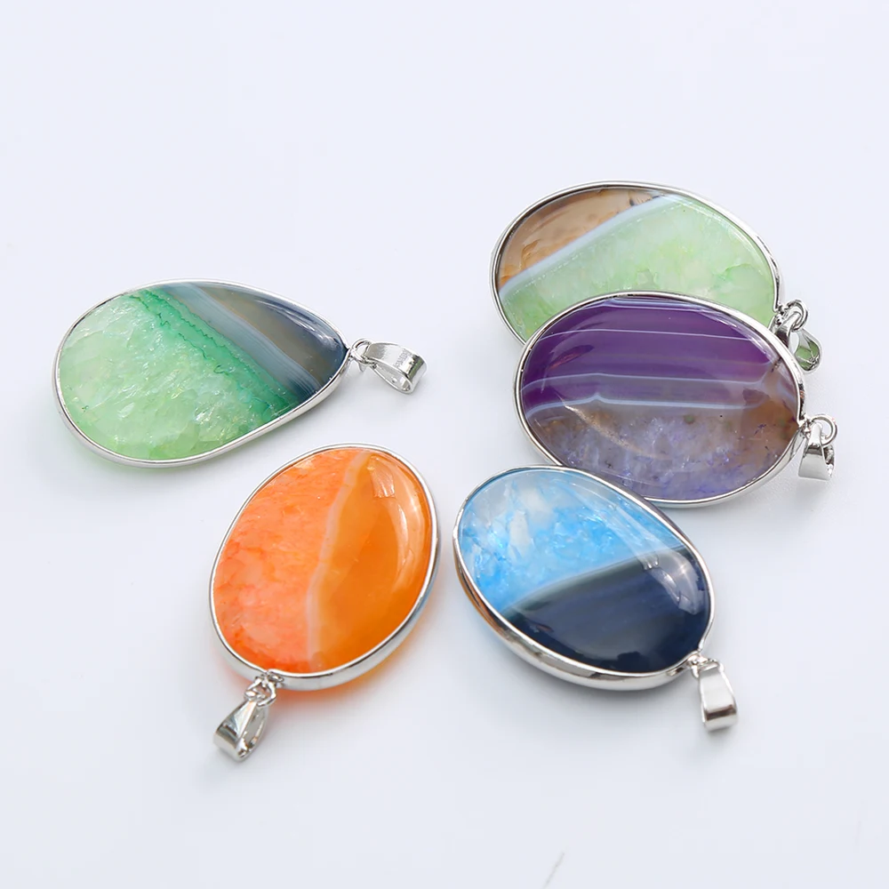 5 шт. женские Овальные Подвески из натурального камня|stone pendant|natural stone pendantstone pendant