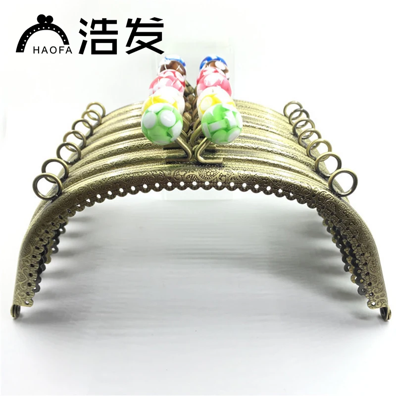 HAOFA 16.5C Jelly Candy Head Bronze Arcuate Embossed Lace Purse Frame Bag Accessories Metal Clutch 10pcs/lot | Багаж и сумки
