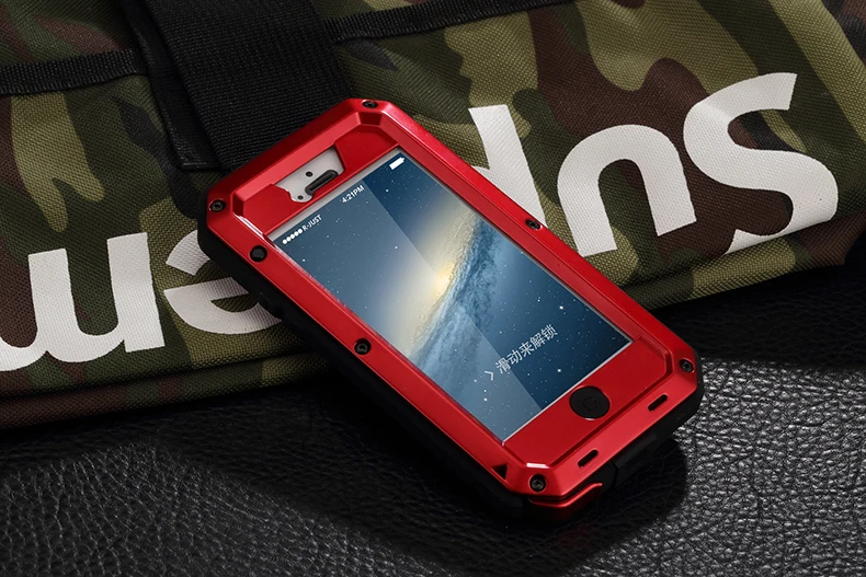 Outdoor Heavy Duty Doom Armor Shockproof Metal Case For iPhone XS MAX XR X 7 8 6 6S Plus 5 SE 5S 4 4S Dustproof Protection Cover