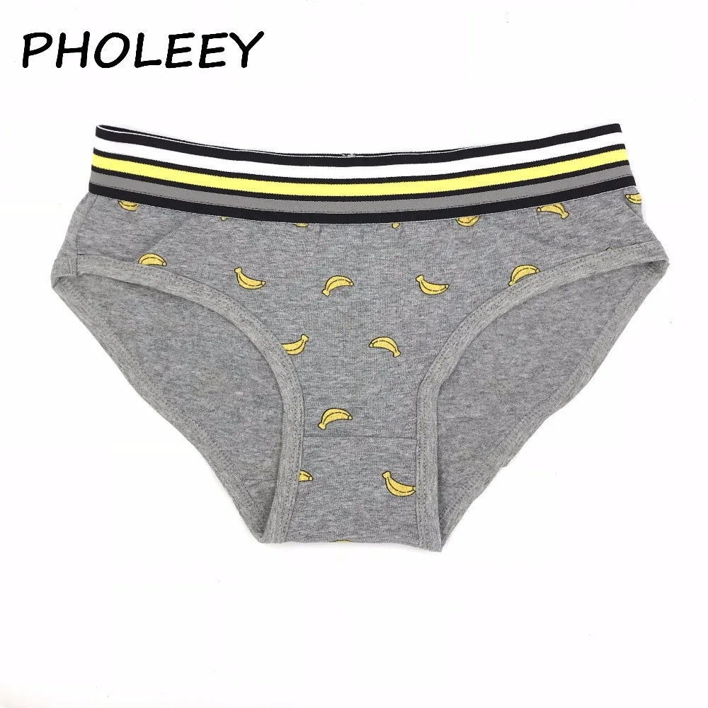 Pholeey 2018 хлопковые новые женские трусы с принтом средней высоты 3 цвета M-2XL P18095 |