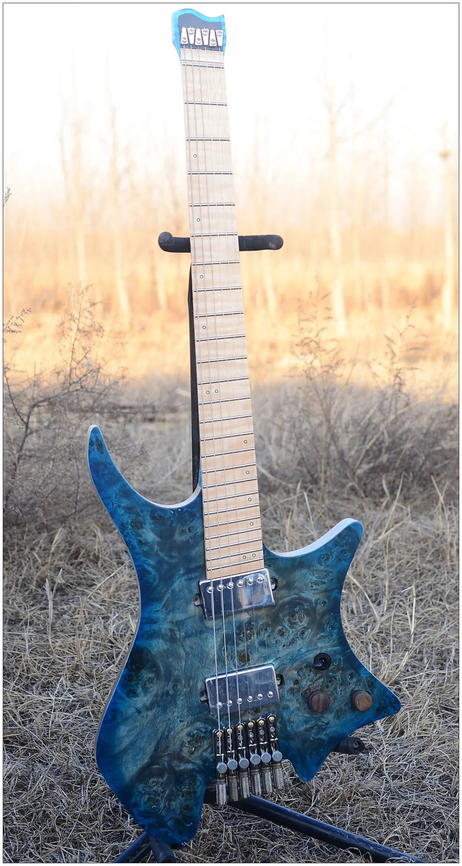 Новинка NK безголовая гитара Fanned Fret Гитара s стильная модель blue Eye фанера из тополя Топ Пламя клен шеи гитара