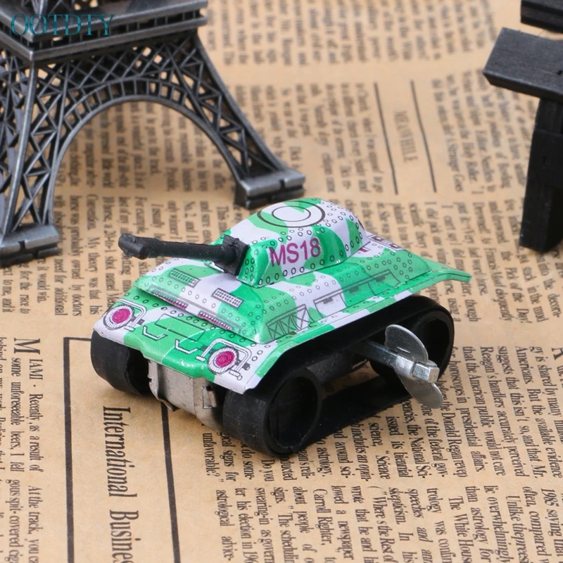 Отличная Коллекционная модель ветрозащитного танка заводная оловянная игрушка