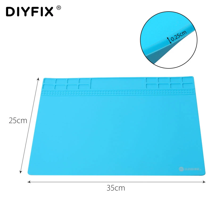 DIYFIX ремонтная станция 35x25 см теплоизоляция силиконовый коврик Тепловая пушка BGA пайка обслуживание платформа Настольный коврик