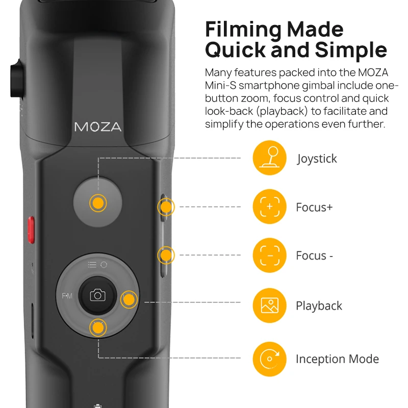 Moza Mini S 3 осевой карданный стабилизатор для смартфона складной портативный