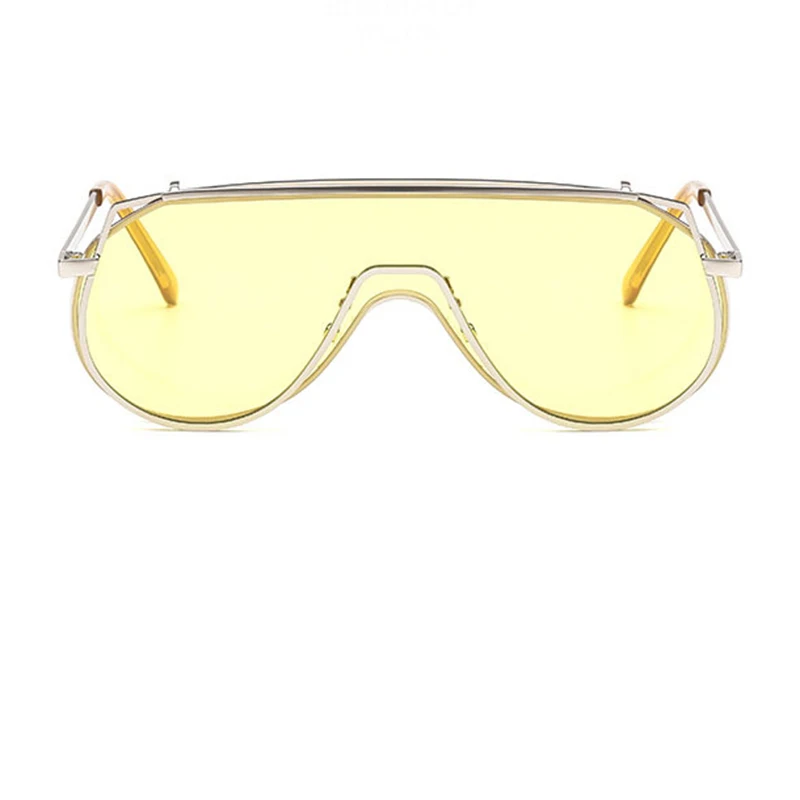 Yellow MLLSE бренд нейтральные солнцезащитные очки для Для женщин и Для мужчин большой соединены металлическая оправа элегантный глаз одежда UV400 унисекс солнцезащитные очки - Цвет линз: Yellow