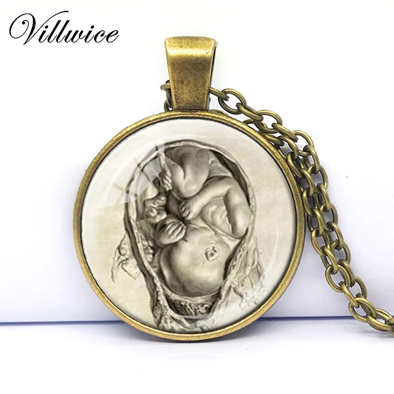2017 кулон для акушерки подарок Da Vinci ожерелье с подвесом эмбрион Leonardo рисунок OBGYN