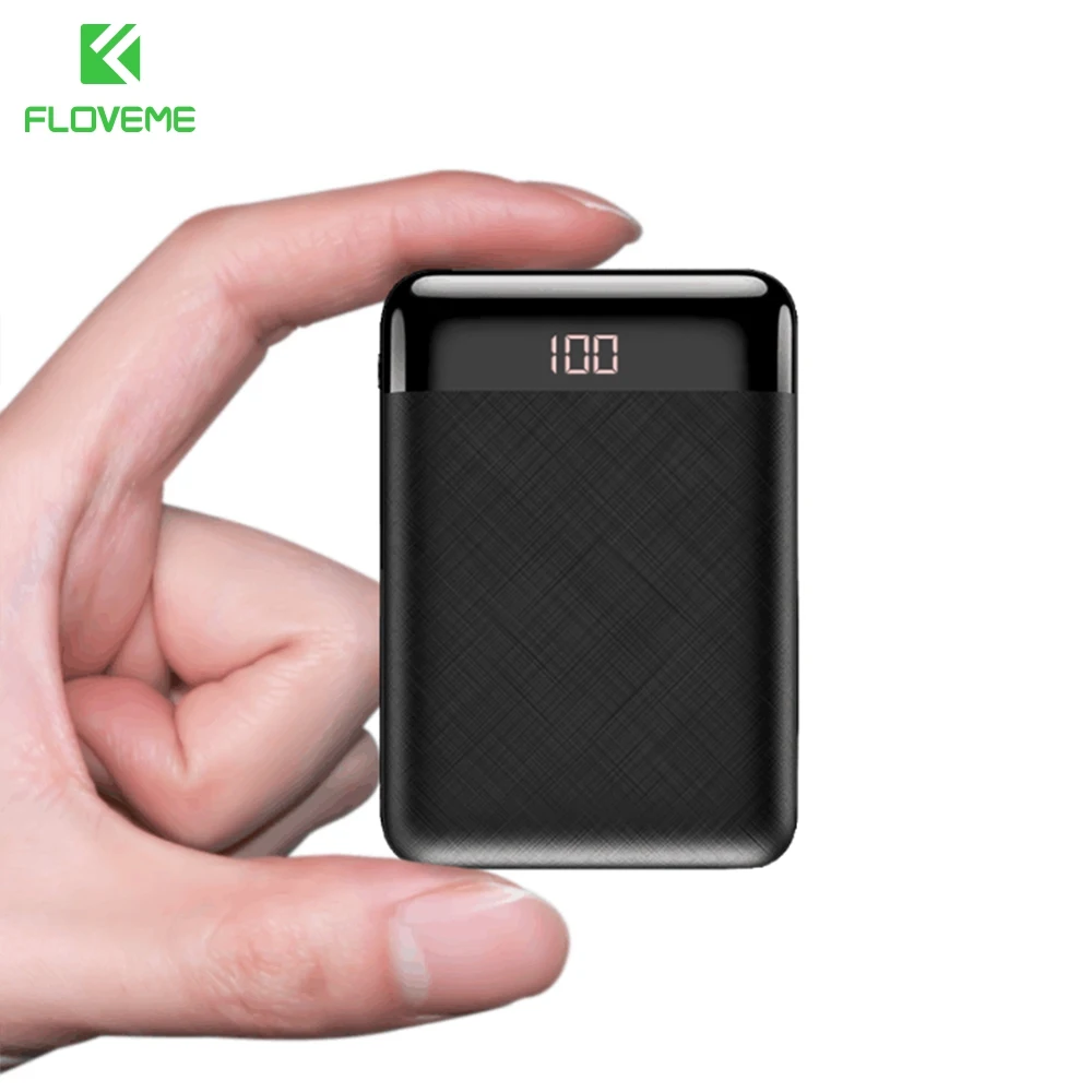 FLOVEME 10000 mAh Мини банк питания для Xiaomi Двойной внешний аккумулятор блок Компактное