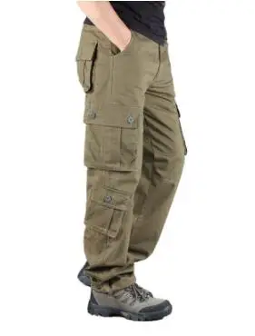 6 pockets yellow Мужские уличные Прямые спортивные брюки с несколькими карманами, свободные износостойкие рабочие брюки, прогулочные брюки, большие размеры, комбинезоны, хлопок, стирка - Цвет: 6 pockets yellow