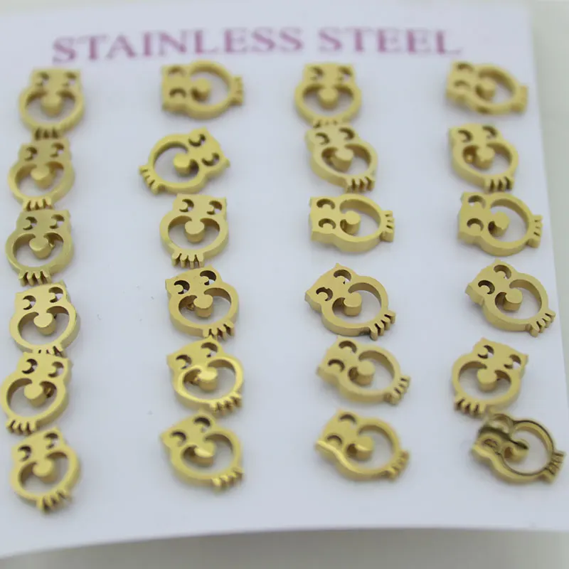 Серьги гвоздики в виде совы из нержавеющей стали|Серьги-гвоздики| |