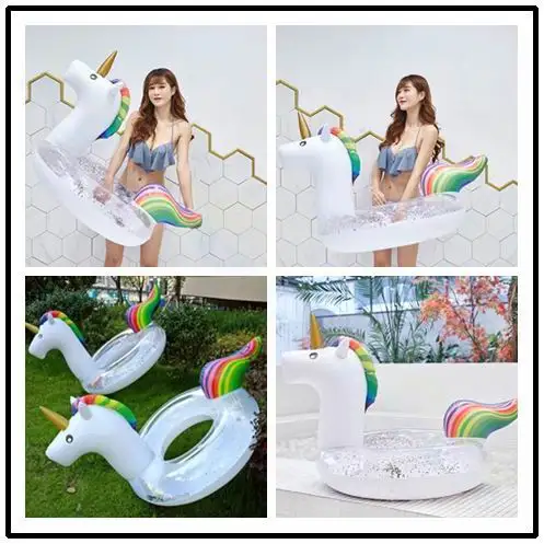Гигантский Блестящий Единорог надувные кольца для плавания взрослых бассейн