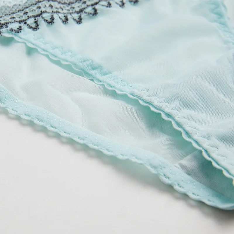 Модные Зеленые кружевные сексуальные трусики женские хлопковые трусы бесшовные