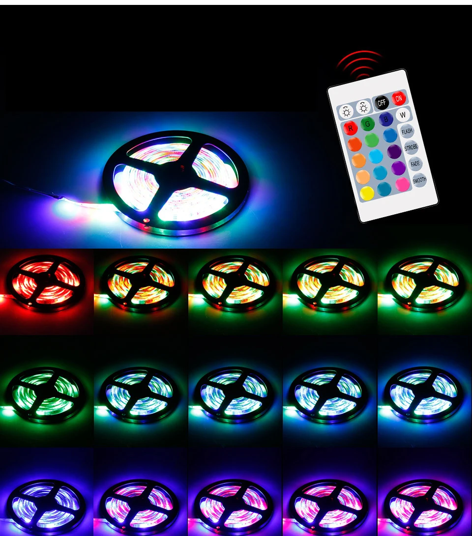 5 в USB мощность светодиодные ленты света RGB красочные 2835 SMD HDTV ТВ Настольный ПК