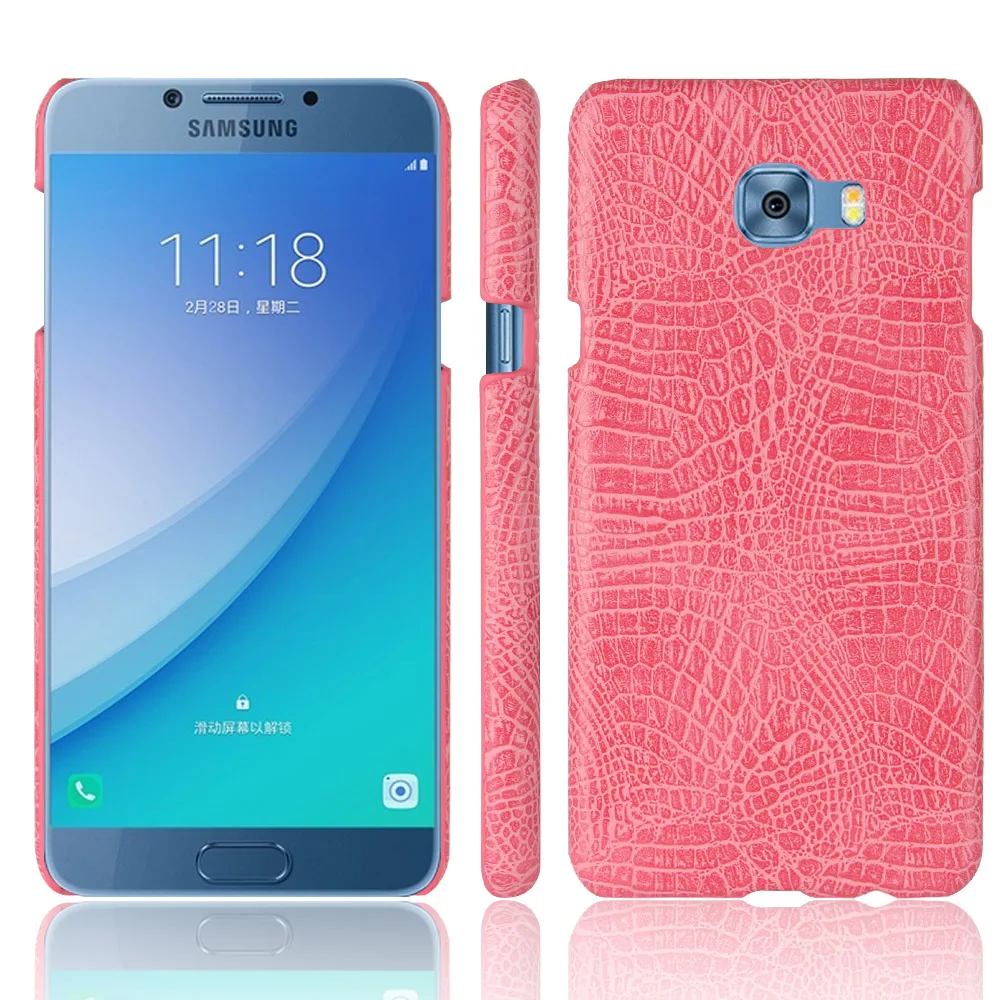 Роскошные Крокодил змея текстура кожаный чехол для Samsung Galaxy C5 Pro Обложка Твердый
