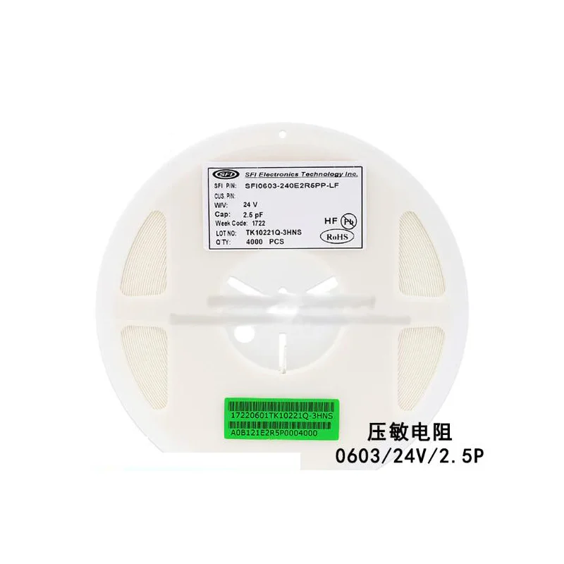 200 шт./лот SMD 0603 резистор зависящий от напряжения VDR 24 в ПФ SFI0603 240E2R5PP LF Варистор
