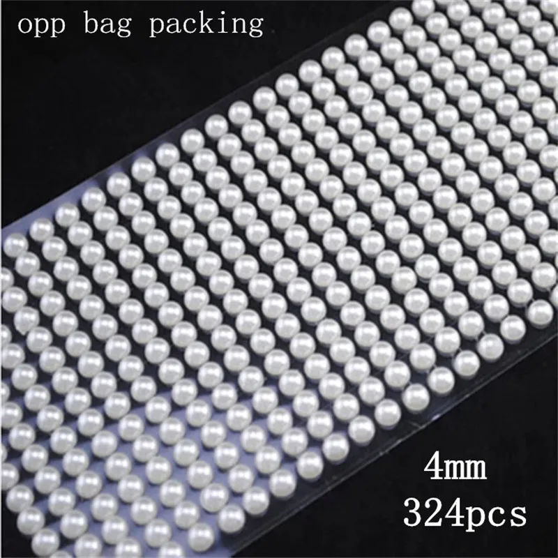 

324pcs Acrylic pearl 4mm Rhinestones DIY Decal Decor Stickers Wedding decoration Accessories kids toys sticker Scrapbook Sticker