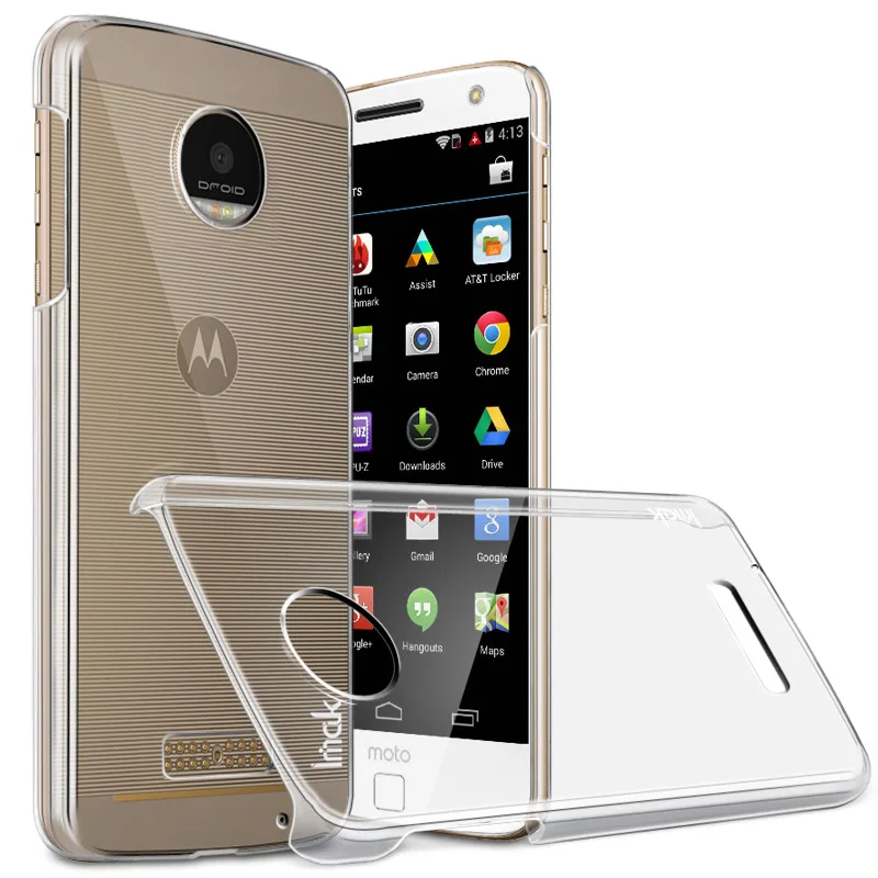 Для Moto Z Play чехол iMAK износостойкие Прозрачный Кристалл Жесткий телефона для