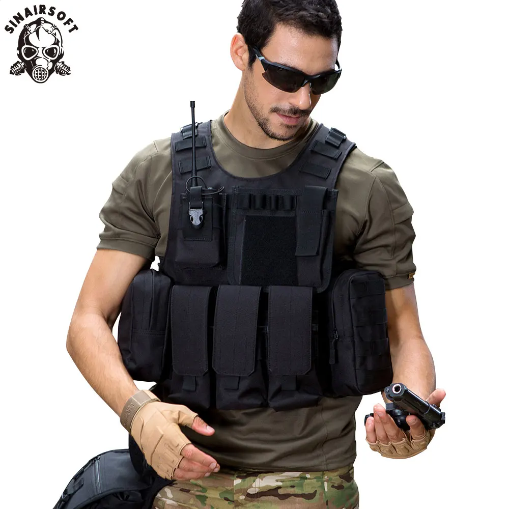 SINAIRSOFT Камуфляжный охотничий военный тактический жилет Wargame Body Molle Armor охотничий жилет CS Уличное оборудование джунглей LY2029