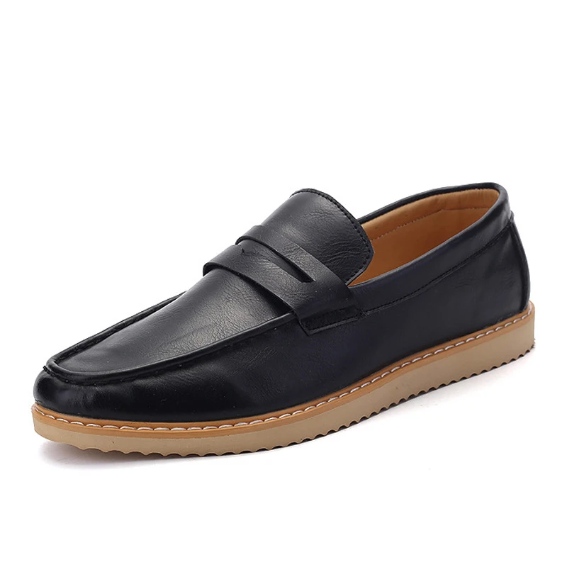 Nice Pop Spring/Summer Men Shoes Pu Leather Loafers Flats Fashion England Black Mens Casual Flat Zapatos Hombre | Обувь