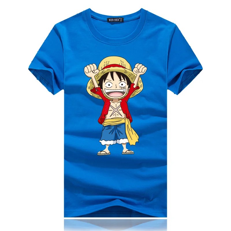 Мужская модная футболка с мультипликационным принтом One Piece Luffy мужская