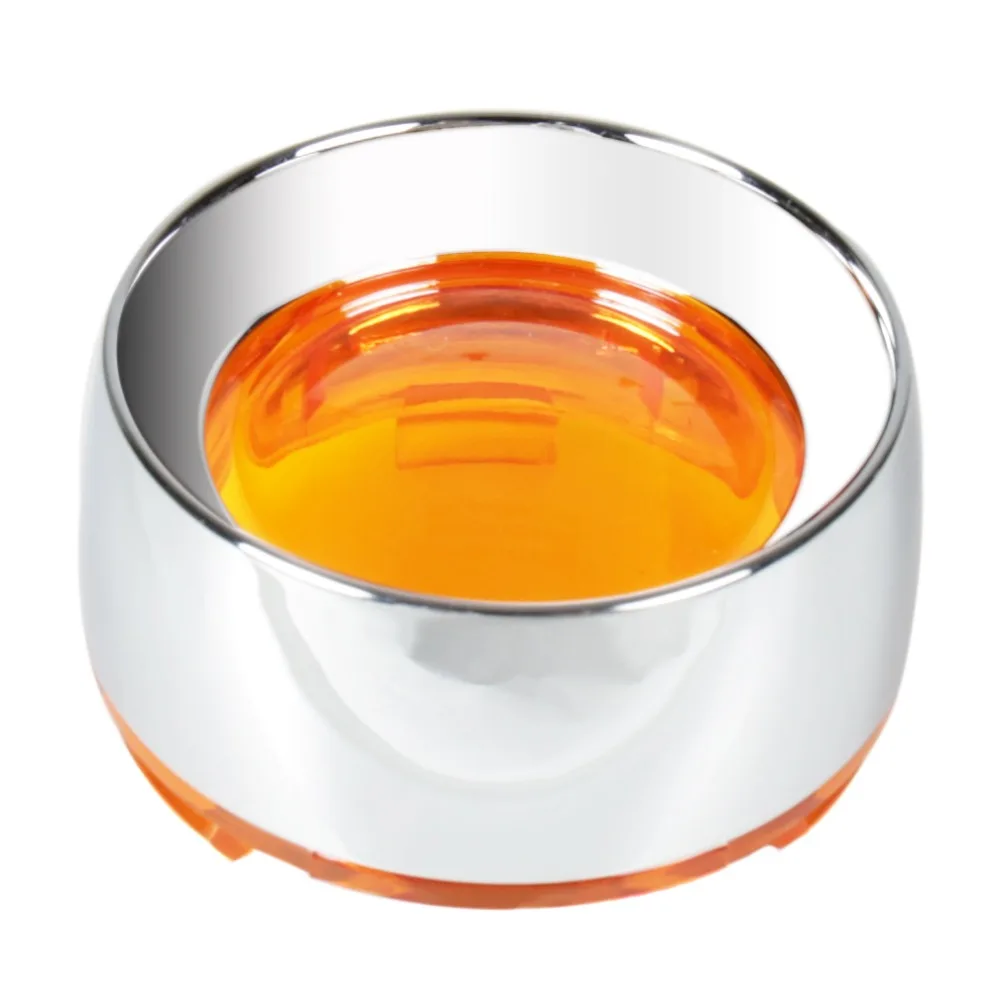 1Pair Oranged Turn Signal Lens Chrome Metal Trim Ring Visor x2 For Harley Dyna Sportster XL 883 1200 Street Glide | Автомобили и