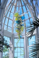 premium european sitting room light hand blown glass spiral glass and balls crystal chandelier