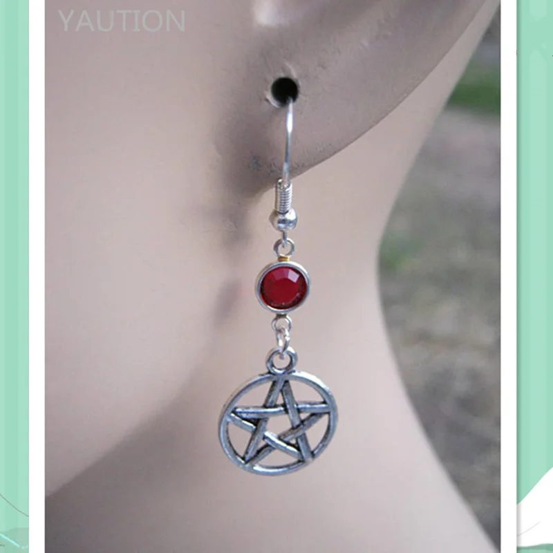 1 пара серьги с камнем талисманом|pagan earrings|witch earringsbirthstone earrings |