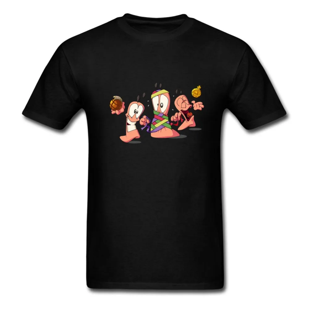 Игра Worms футболка 100% хлопковые футболки топы с короткими рукавами подарок