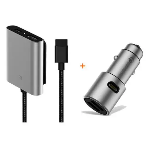 Charger add Extended Original Xiaomi Car Charger QC3.0 Fast Version Extended Accessory parts quaick charge USB-A USB-C Dual Port Output Smart Car - Тип штекера: Charger add Extended
