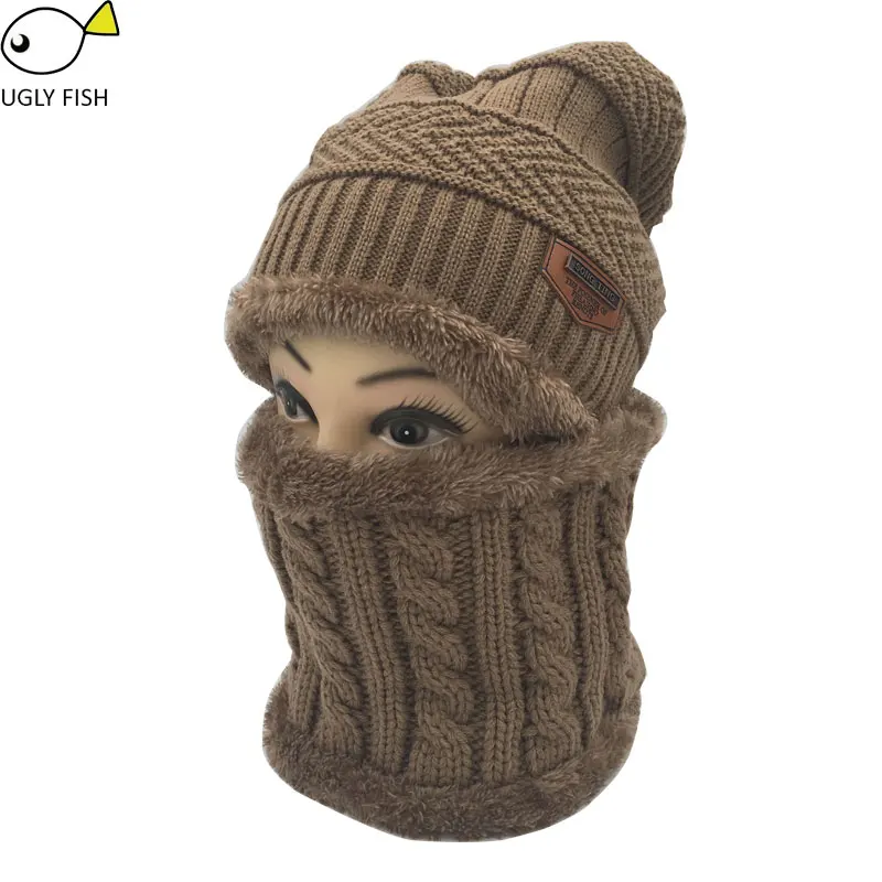 khaki neck warmer Шею теплым шапка вязаная шапка шарф шапка из двух частей Зимние Шапки Для мужчины Шапки шапка мужская вязанная Зимняя Шапка Флис Вязать Hat балаклава шапки женские зимние шапка мужская зимняя шапка зимняя мужская - Цвет: khaki neck warmer