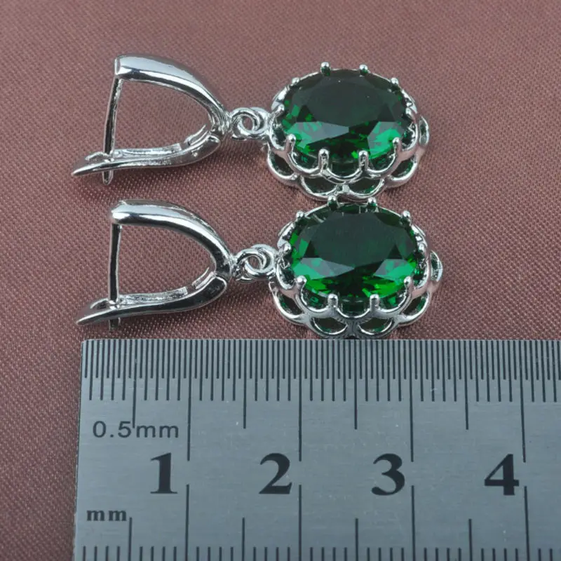 Качественный Зеленый Цирконий камень женские 925 Серебряные Ювелирные наборы